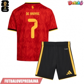 Lacne Dětský Futbalové dres Belgicko Kevin De Bruyne #7 MS 2026 Krátky Rukáv - Domáci (+ trenírky)